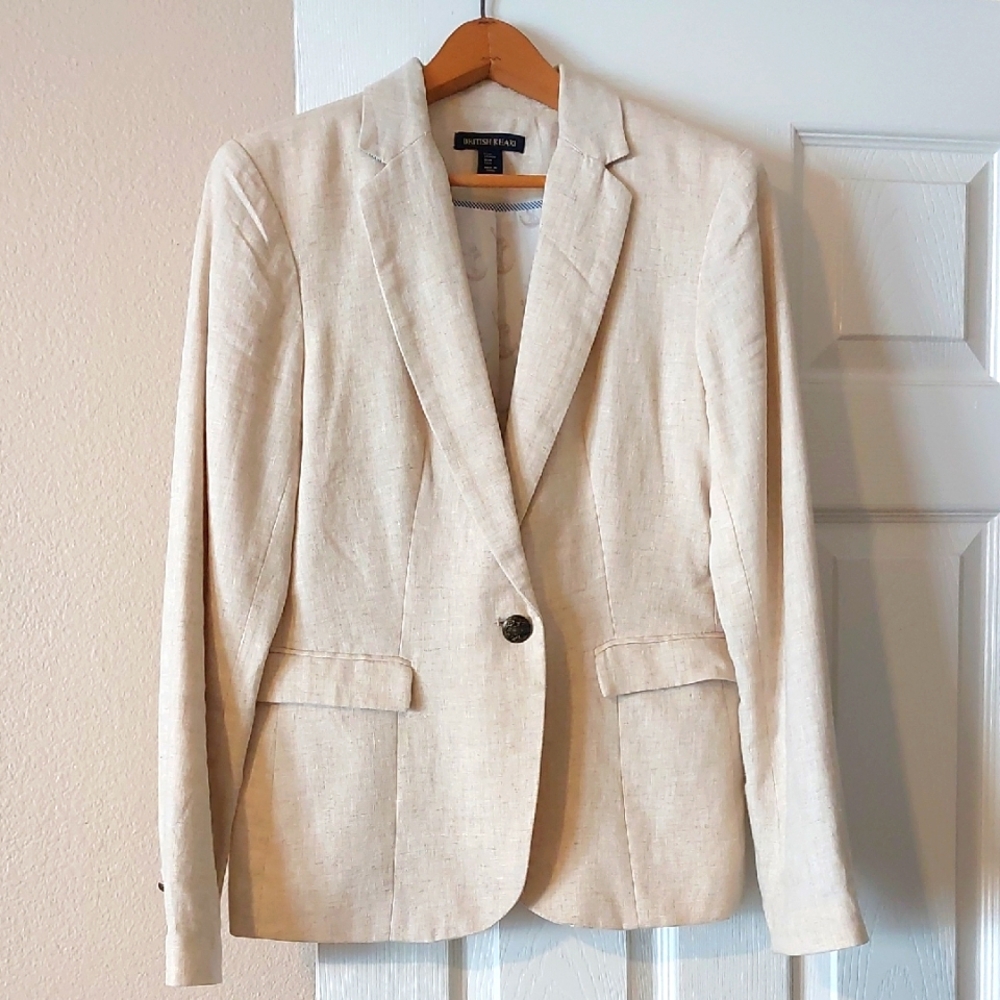 British Khaki Linen Blazer
